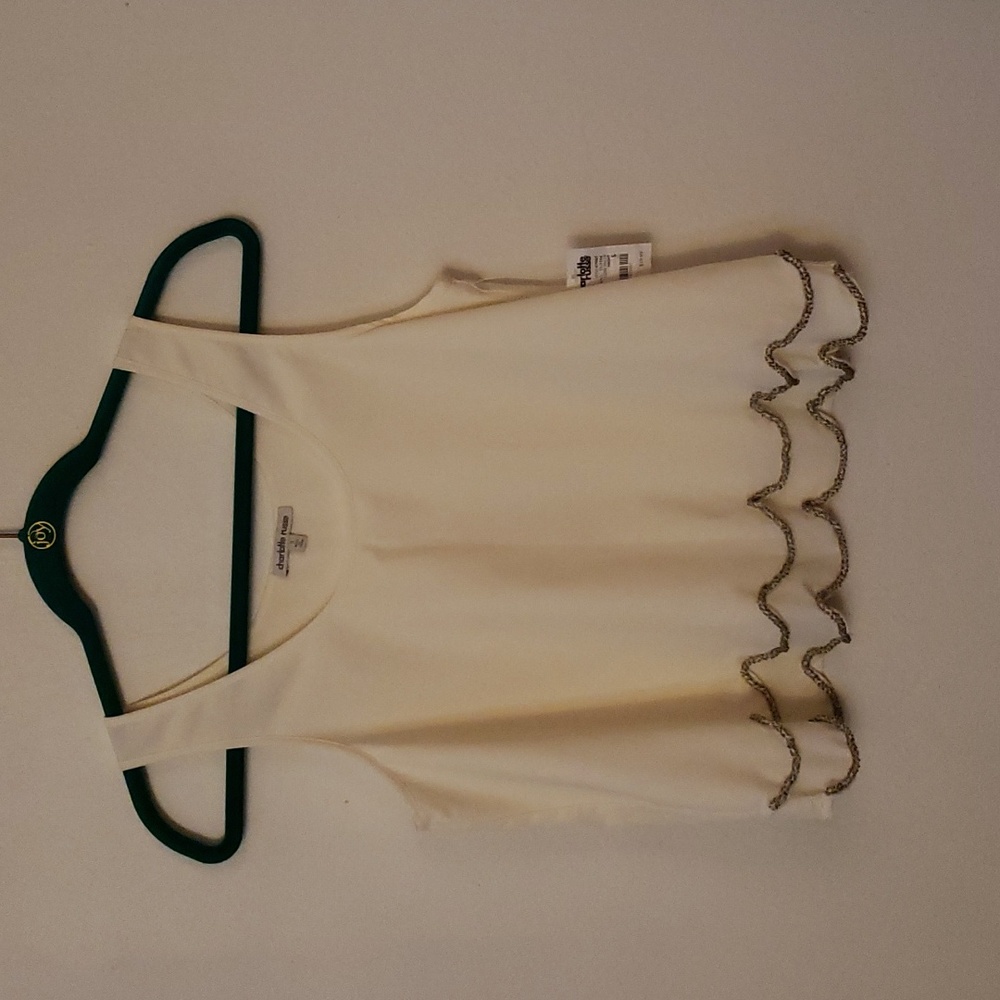 NWT Charlotte Russe Beaded Scalloped Tank